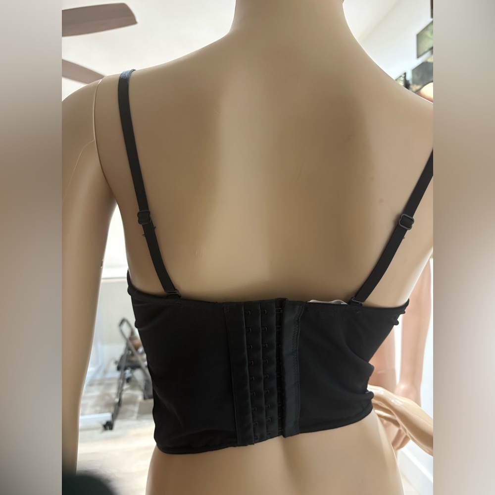 GARAGE size S Elegant Black Lace Bustier with gold detailing. Like new - Picture 4 of 8